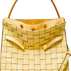 Tori Burch Lee Radziwill Woven Leather double bag